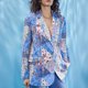 thumbnail image 1 of Puntoco Chaqueta de punto pequeña con un solo botón y estampado de flores informal para mujer sin abrigo de bolsillo Puntoco Puntoco-980, 1 of 9