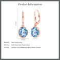 thumbnail image 5 of Gem Stone King 18K Rose Gold Plated Silver Millennium Blue Mystic Quartz Leverback Dangle Earrings for Women (3.60 Cttw, Gemstone Birthstone, Oval 9X7MM), 5 of 5