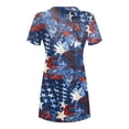thumbnail image 4 of SMihono Robe d'Été Grande Taille pour Femmes 2023 Mode Fête de l'Indépendance Imprimée Col Rond Manches Courtes Robe, 4 of 6