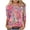 Hot Pink, variant on Vibrant Paisley Floral Top for Women, 3/4 Sleeve Crew Neck Stretchy Tunic Tee - Loose Fit Casual Summer Blouse Hot Pink XXXL
