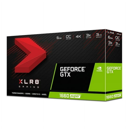 PNY - XLR8 Gaming Single Fan NVIDIA GeForce GTX 1660 SUPER Overclocked Edition 6GB GDDR6 PCI Express 3.0 Graphics Card - Black