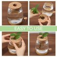 thumbnail image 4 of 2 pcs Plant Propagation Jars Glass Planter Vase Desktop Plant Terrarium with Wooden Lid and Bamboo Stand for Hydroponic Plants Succulents Cut Flowers Garden Decor Clear 4.45x 5.91inch, 4 of 7