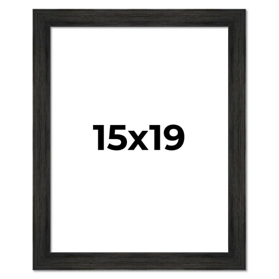 15x19 Frame Black Rustic Barnwood Solid Wood Picture Frame | 1.5 Inch Moulding Width | Includes UV