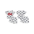 thumbnail image 2 of Cenuakty 2Pcs Toddler Boy Outfit Independence Day Short Sleeve Crew Neck Star Print Waffle Knit Tops and Elastic Waist Shorts, 2 of 9