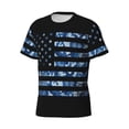 thumbnail image 3 of Rocae Navy Camouflage American Flag for Men's Moisture-Wicking Crew Tee - T-Shirt for Sports, Outdoor Activities, and Casual Wear3X-Large, 3 of 9