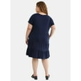thumbnail image 4 of Time and Tru Women's and Women's Plus Tiered Cotton Mini Dress, Sizes XS-4X, 4 of 5