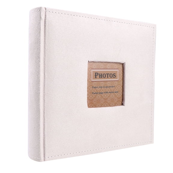 LOLIPPYY Memory Photo Album Velvet White 1Set 8.7x8.9x2in