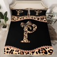 thumbnail image 2 of Homewish Initial P Queen Sheet Set 4pcs, Leopard Cheetah Print Teens Bedding, 2 of 7
