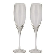 Contemporary Home Living 9" Claro Clear Glass Toasting Flutes