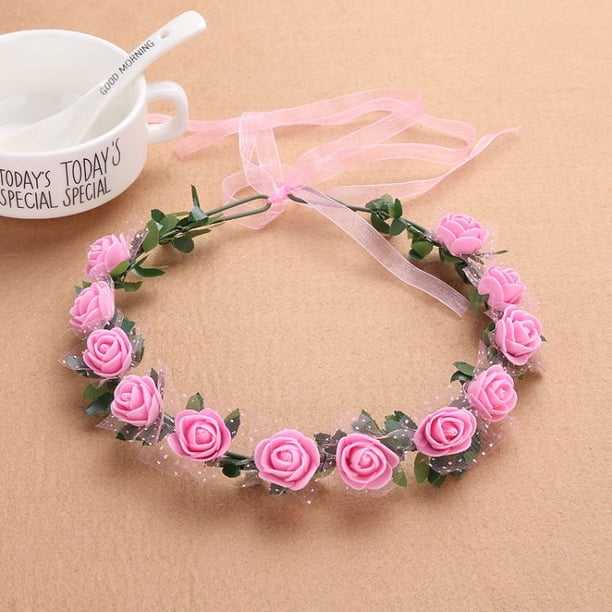Nvzi Diademas de flores para mujer, corona de flores para novia, suministros para fiestas de bodas, guirnaldas florales, corona para el cabello, diademas florales, A14