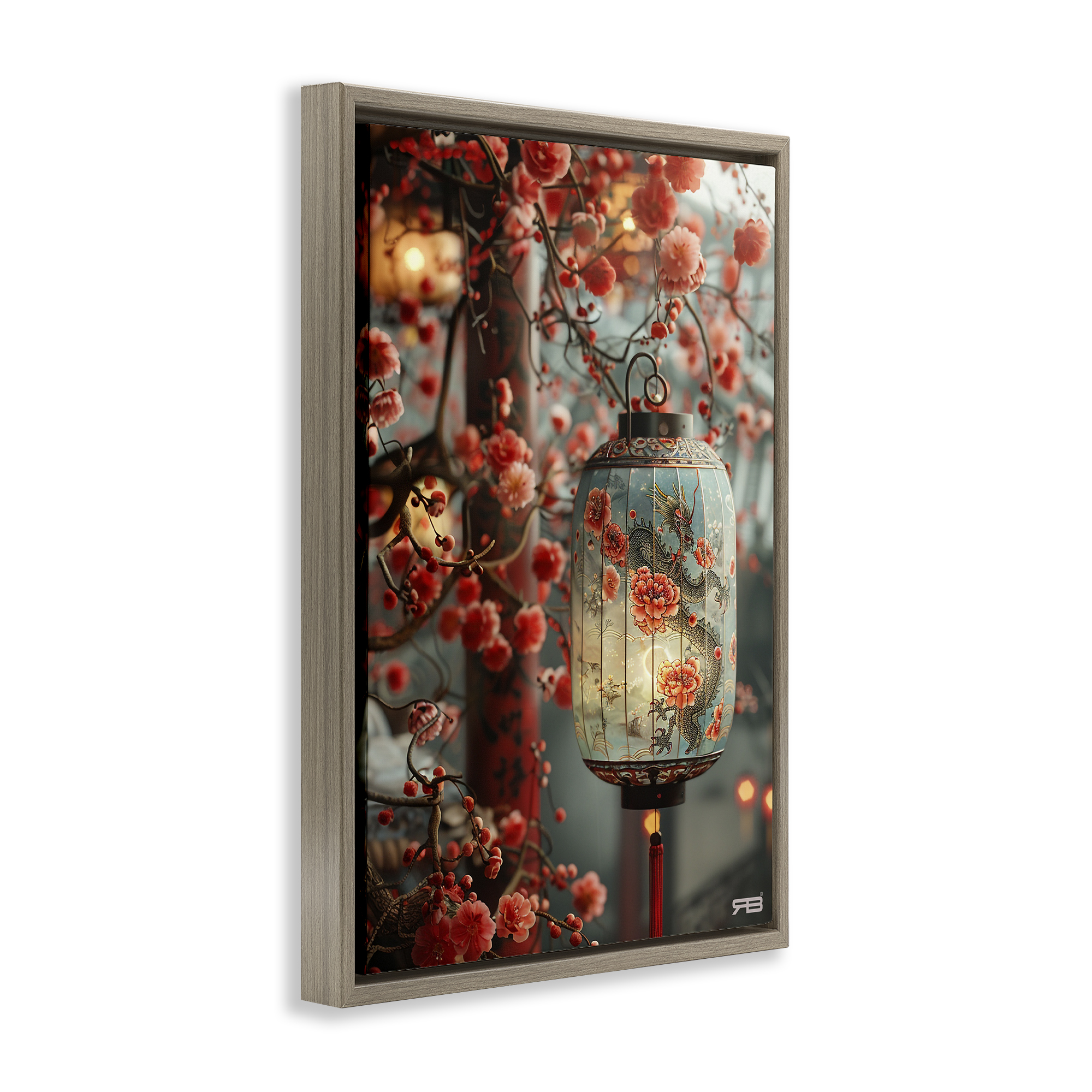 Stupell Industries Florals with Asian Motif Botanical & Floral Painting Brown Floater Framed Art Print Wall Art, 17 x 25