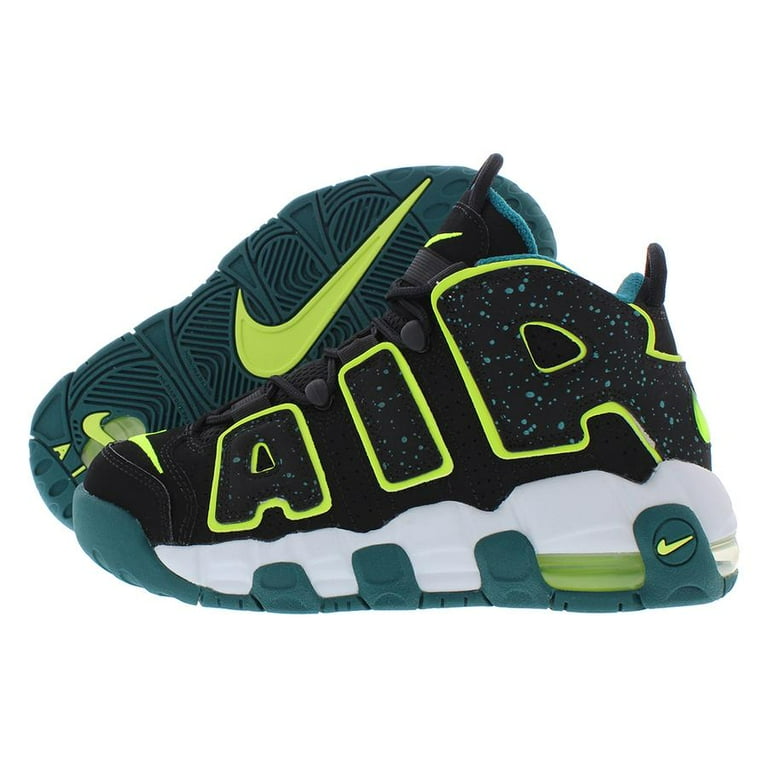 Nike Air More Uptempo GS Boys Shoes Size 7, Color: Black/Lime