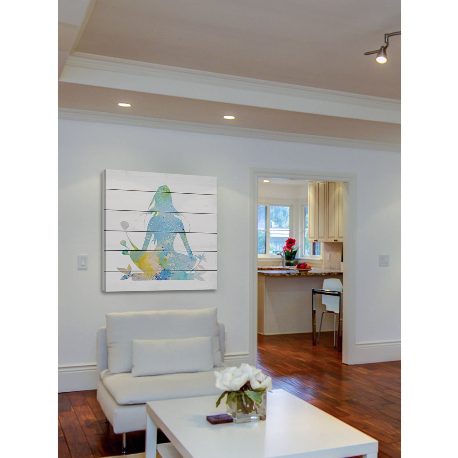 Marmont Hill "Blue Meditation" by Diana Alcala Painting Print on White Wood