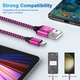 thumbnail image 6 of USB C Cable,SixSim USB A to USB C Cables 6ft 5pack Android Type C Charging Cords 3A Fast USB C Charger Cables Nylon Braided USB C Charging Cable USB to Type C Cable 6ft(Rose,White,Purple,Blue,Green), 6 of 7