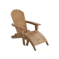 thumbnail image 2 of WestinTrends Tuscany 2-Piece HIPS Outdoor Folding Adirondack Seashell Chair With Folding Ottoman, Teak, 2 of 11