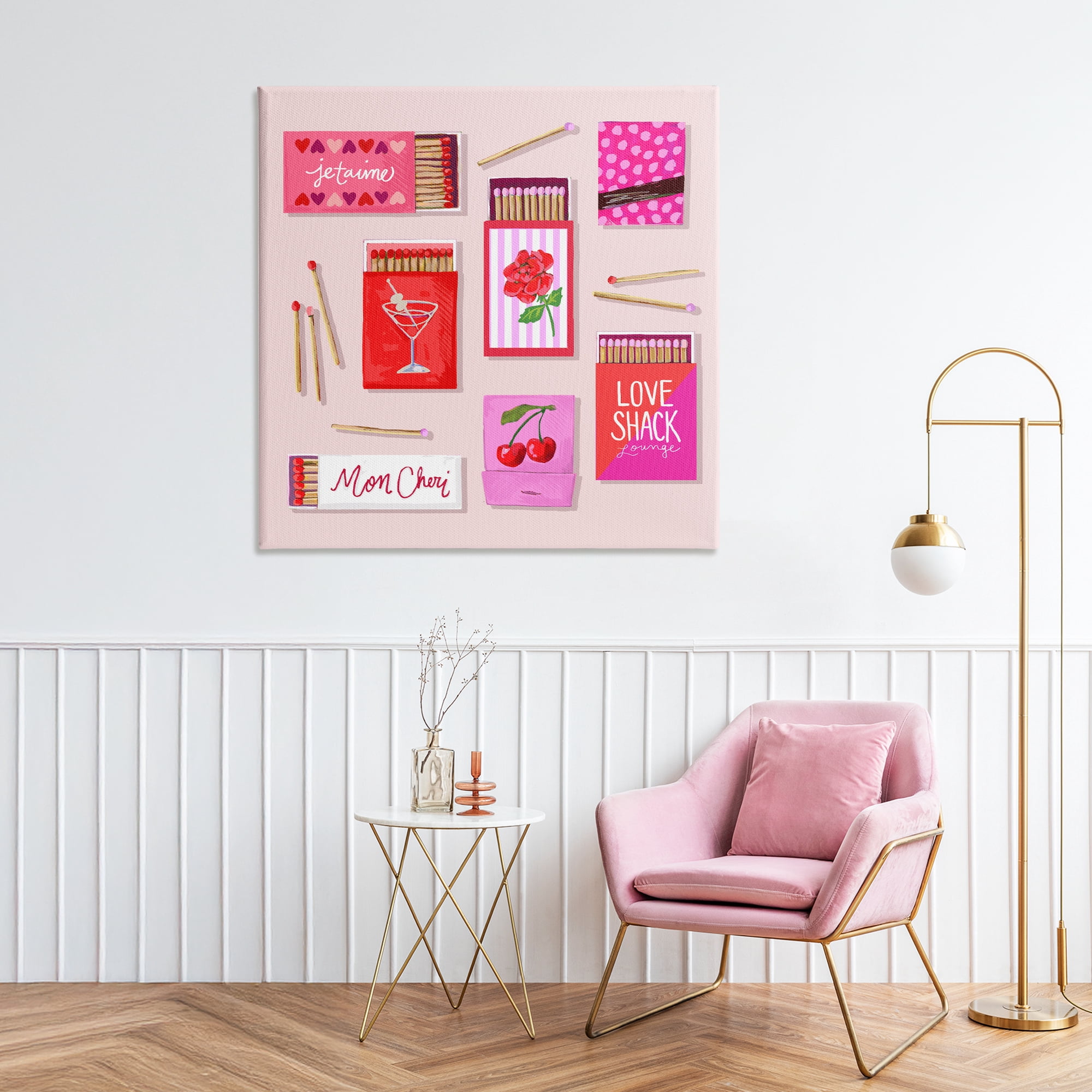 Stupell Industries Je T'aime Romantic Matchbox Set Canvas Wall Art, design by Rachael Reese