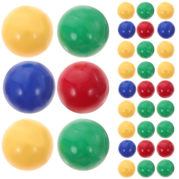 48 Pcs Colored Solid Ball Marbles Balls Games Children’s Toys Childrens Wooden Clothes Rail