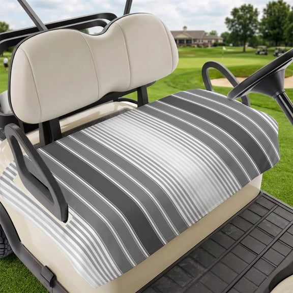 Golf Cart Seat Covers for 2 Seater,Gray Vertical Stripes Microfiber Cart Seat Towel Blanket,Retro Simple Neutral Abstract Lines Absorbent NonSlip Bench Seats Protector for Golf Course 51"x31"