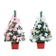 thumbnail image 4 of Inches Mini Christmas Trees Artificial Tabletop Christmas Tree with Bowknot Deer Rabbit Cotton Hair Ball Feather Bell Snowflake Ornaments for Table Desk Home Decor, 4 of 5