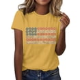 thumbnail image 3 of WZXFASHION T-shirt Femme 2D Jour de l'Indépendance Imprimé Drapeau Décontracté Sport Manches Courtes 50 % de Réduction Liquidation T-shirt Manches Courtes Femme, 3 of 7