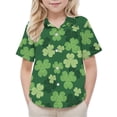 thumbnail image 4 of CLOISE Kids Girls Boys Button down Shirts with Collar St Patricks Day Short Sleeve Green Tops with Pockets Holiday Irish Themed Pullover Holiday Blouses, 4 of 8