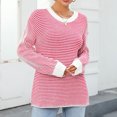 thumbnail image 1 of Aqestyerly Cardigans Tricotés pour Femmes Chandail Col Rond Coloré Manches Longues Rayé Chaud, 1 of 8