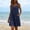 Navy, variant on Women's Casual Loose Short Cotton Overall Dress Baggy Bohemian Beach Dress Lightweight Summer Outfits for Travel Vacation Daily Streetwear & Holiday