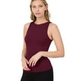 thumbnail image 3 of Niobe Clothing Womens Ribbed Crew Neck Sleeveless Tank Top, 3 of 3