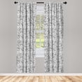 thumbnail image 3 of Ambesonne Black and White Curtains, Sketch Art, Pair of 28"x84", Black White, 3 of 5