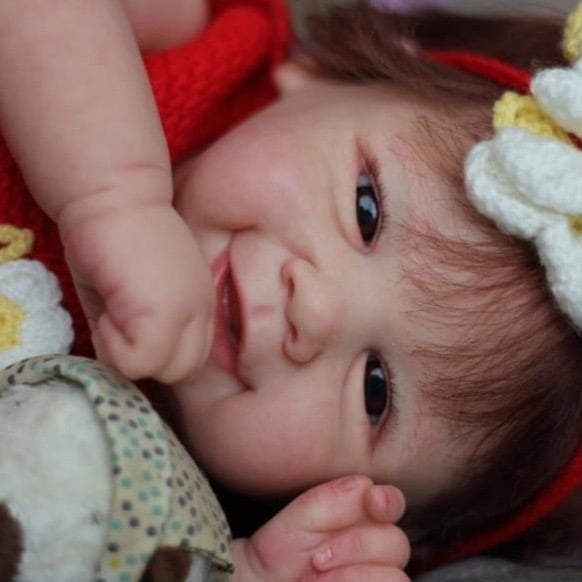 iCradle Lovely Reborn Baby Dolls Girl 19 inches Lifelike Newborn Baby Dolls Rooted Hair Cloth Body Doll Girl Best Gift for Kids Age 3+