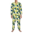 thumbnail image 3 of Fotbe Lilies Flowers Pijama de Hombre con Estampado de Manga Larga, Conjunto de 2 Piezas, Ropa de Dormir Suave y Cómoda con Bolsillos-Large, 3 of 7