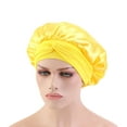 thumbnail image 2 of Jiaroswwei Women Solid Satin Stylish Elastic Silk Sleep Hat Hair Care Bonnet Head Lace Wrap, 2 of 8