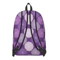 thumbnail image 3 of Geometric Flower and Dahlia Purple Backpack for School, Cute School Bag with Adjustable Shoulder Straps and Padded Back, 15.7"x11.8"x5.5", 3 of 5