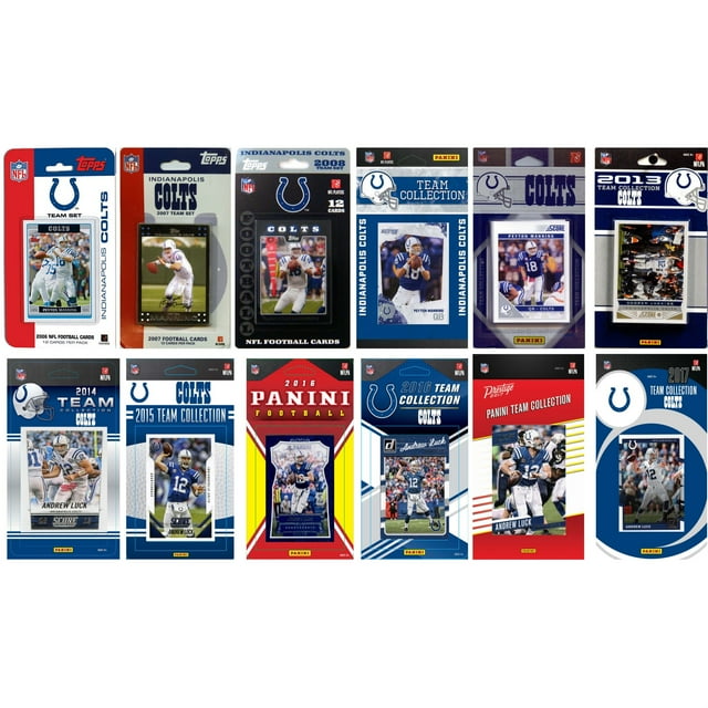 C&I Collectables COLTS1217TS NFL Indianapolis Colts 12 Different Licensed Trading Card Team Sets