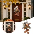 thumbnail image 1 of Thanksgiving Sunlight Mini Wall Hanging Festive Autumn Decoration Upside Down Pumpkin Maple Wreath, 1 of 6