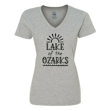 Inktastic Lake of the Ozarks Sun and Lake Women's V-Neck T-Shirt