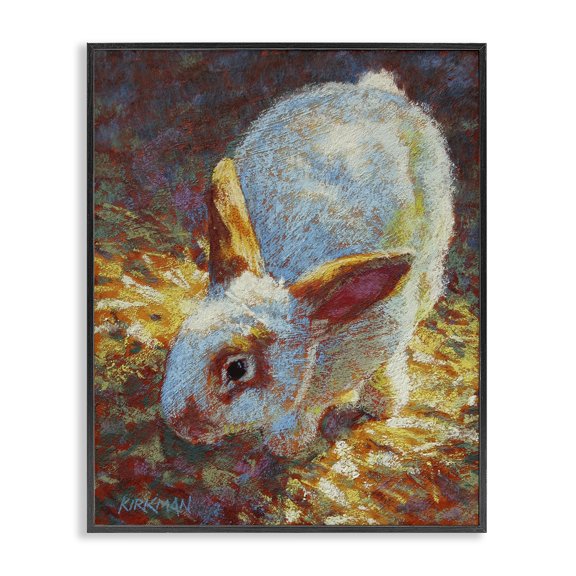 Stupell Industries Cottage Rabbit Pointillism Portrait Black Framed Giclee Art, 11 x 14, by Rita Kirkman