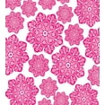 thumbnail image 3 of Hot Pink Duvet Cover Set, Batik Floral Arrangement with Eastern Design Mandala Pattern, Decorative 3 Piece Bedding Set with 2 Pillow Shams, Queen Size, Hot Pink White, by Ambesonne, 3 of 3