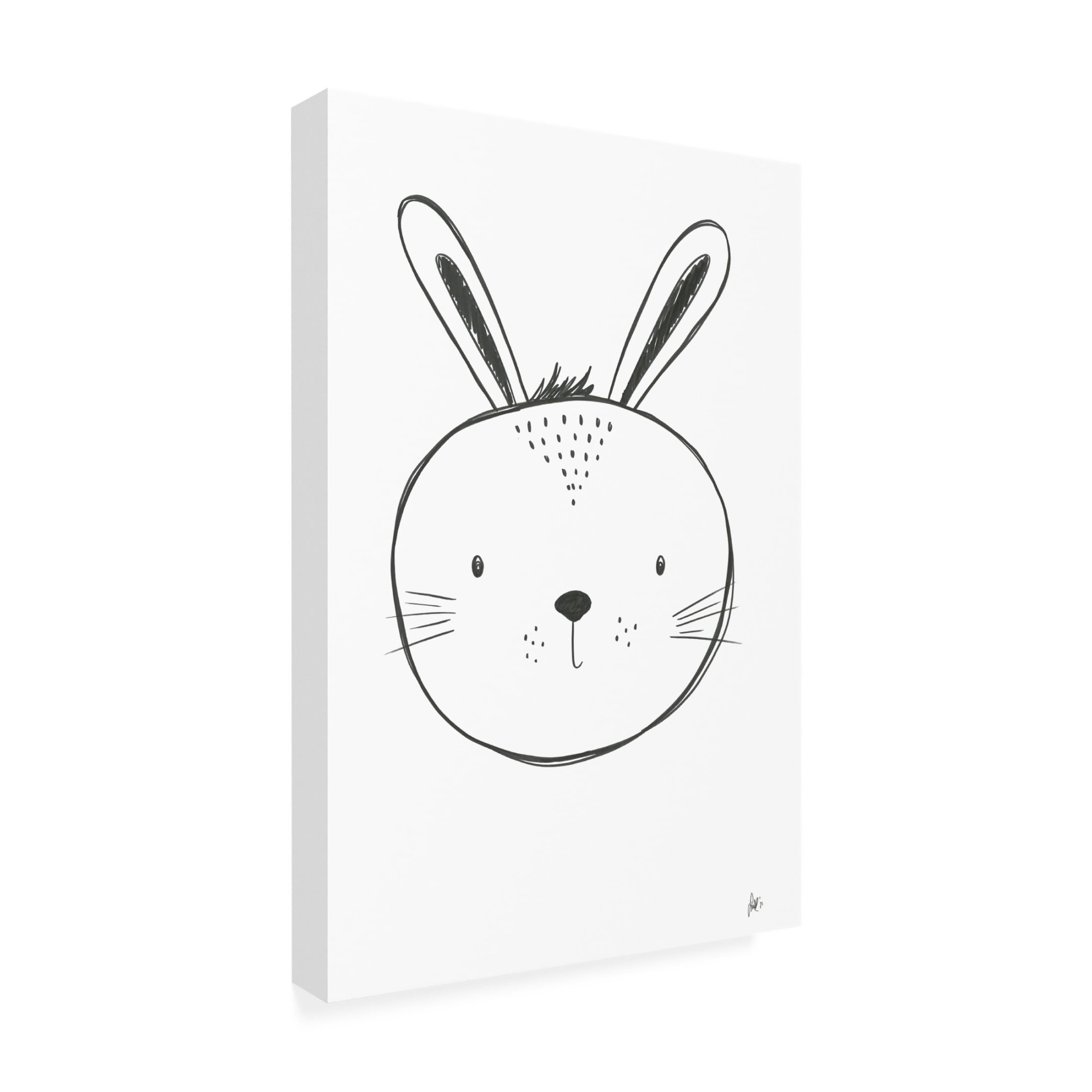 Canvas Wall Art - Lor Muller 'Bunny' Wall Art for Living Room, Bedroom, or Office Décor by Trademark Fine Art - 30 x 47 Inches