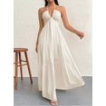 thumbnail image 3 of Women'S Maxi Summer Dresses Halter V Neck Beach Dresses for Women A-Line Casual Dress for Vacation XS, 3 of 5
