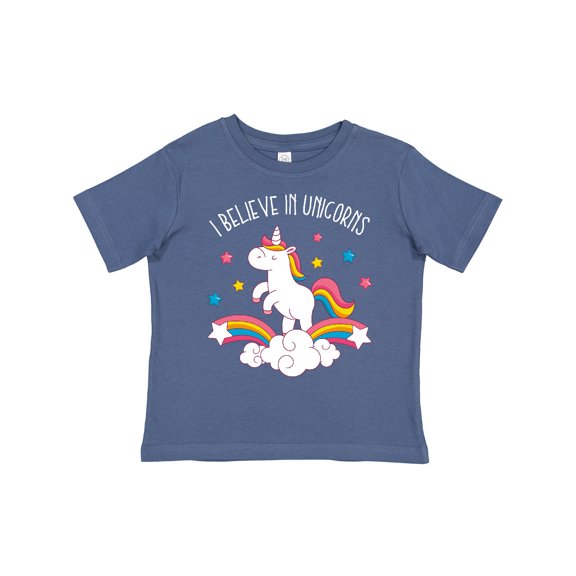 Inktastic Believe in Unicorns Girls Toddler T-Shirt