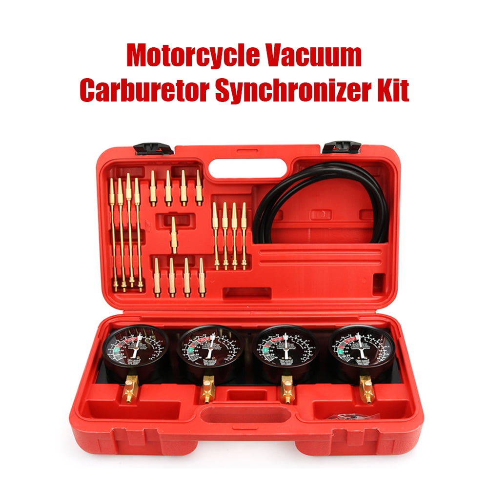 Dcenta 4Cylinder Carburetor Synchronization Balancer Gauge Universal