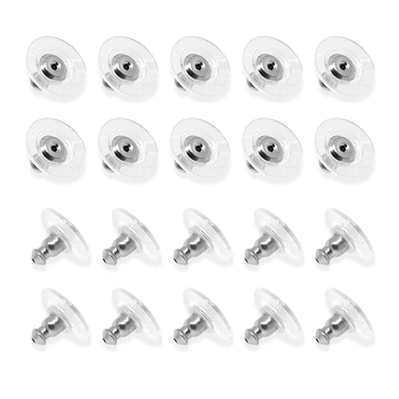 1928 Jewelry 20 Pair Pack Bullet Clutch Earring Backs With Round Safety Backs