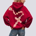 thumbnail image 2 of AWZXDE Couleur Unie avec Motif Imprimé Mode Décontractée Chandail à Capuchon pour Femmes Sportif et Coupe Ample Veste de Survêtement Activités de Plein Air et Style Mode Urbaine Décontracté Rouge,m, 2 of 5