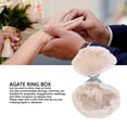 thumbnail image 3 of Caja De Anillo De ágata Blanca, Caja De Almacenamiento De Exhibición De Anillo De Racimo De Cristal Para Propuesta De Compromiso Y Boda, 3 of 7