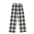 thumbnail image 4 of JJHGVB Flannel Pajama Pants Women Plaid Pajama Pants Lounge Pants Womens Lady Pants Comfy Pants Fuzzy Lounge Pants Wide Leg Cotton Pants for Women Black L, 4 of 5