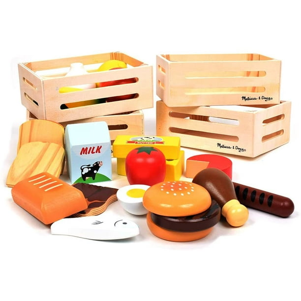 Juguete Grupos de Comida Melissa & Doug con 4 Cajas de Madera Vegetales Frutas y más Infantil Melissa & Doug MD948854