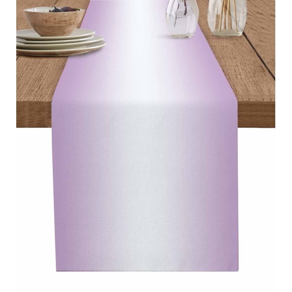 Ldtrchee Light Purple Ombre Table Runner 120 Inches, Modern Gradient Abstract Art Bed Runner Dresser Scarves Tabletop for Indoor Outdoor Parties/Ceremony/Banquet, 13"x 120"