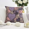 thumbnail image 3 of Romantic Valentine's Day Purple and Black Love Heart Pillowcases,Farmhouse Throw Pillow Covers 18 X 18 Inch, Set Of 2, Linen Study Sofa Cushion Cover Indoor Living Room Home Decor, 3 of 7