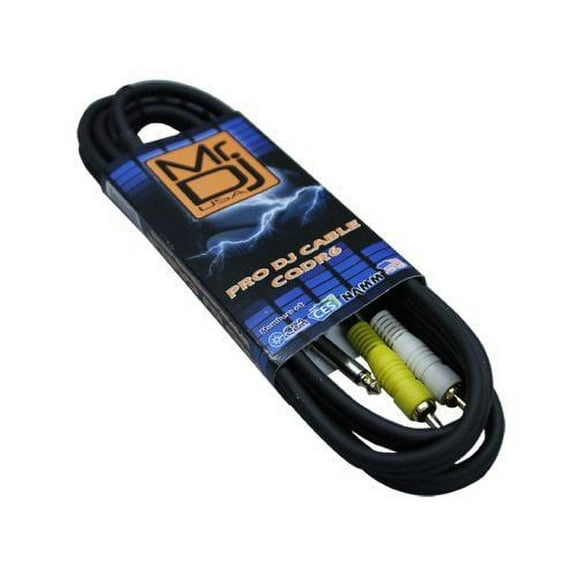 Mr. Dj CQDR6 6-Feet 1/4-Inch Male to Dual RCA Male Cable